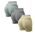 thumbnail image 3 of Abomasnow 3 Pack Workout Gym Shorts for Women Scrunch Butt Lifting Seamless High Waist Yoga Booty Shorts for Women, 3 of 3