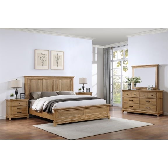 New Classic Furniture Sunstone 5-Pc Wood Queen Bedroom Set in Honey