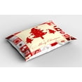 thumbnail image 2 of Ambesonne Christmas Pillow Sham 2 Pack, Trees Candy Stars, 26"x20", Vermilion Pale Pink, 2 of 3