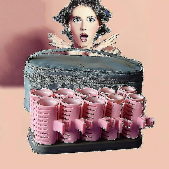 Lei Song 10pcs/set Electric Heated Roller Extra Thick Hair Curler Ceramic Thermostat Ion Hot Dry/wet Hair