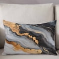 thumbnail image 3 of Black Golden Throw Pillow Covers, Marble Aesthetics Modern Ink Painted Soft Breathable Pillow Cases with Invisible Zipper for Sleeping, King Size Pillowcases for Couch Bed Sofa Chair 20x36 Inches, 3 of 6