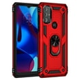 thumbnail image 4 of SaniMore Tri-layer Case for Motorola Moto G Play (2023), 360° Rotating Holder/Kickstand Rugged PC Back + TPU Bumper Magnetic Car Mount Anti-fingerprint Anti-fall Heavy Duty Protective Case, Red, 4 of 8