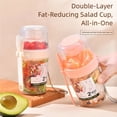 thumbnail image 5 of Double Layer Storage Cup with Separate Compartments for Dressing and Green Keep Freshness Portable Use, 5 of 8