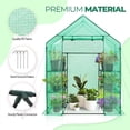 thumbnail image 6 of EAGLE PEAK Walk-in Greenhouse 2 Tiers 8 Shelves with Roll-up Zipper Door and 2 Side Mesh Windows, Outdoor Indoor Portable Gardening Plant House 56 x 56 x 77 in , Green, 6 of 10