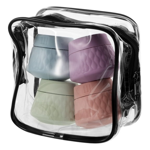 4pcs Silicone Travel Containers For Lotion Cream Skincare Portable Leak-Proof For Travel Business Trips Sample Jars Travel Capsules