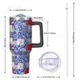 thumbnail image 2 of 40oz Pioneer Flower Floral Print Pattern Insulated Tumbler with Handle, BPA-Free Leak Proof Lid and Straws, Double Wall Vacuum, Hot 12h/Cold 34h, 2 of 6