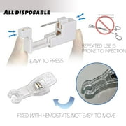 Professional Body Piercing Kit for Lip/Navel/Tongue/Ear/Nose/Belly Button, Safe Piercing Gun Kits,Silver