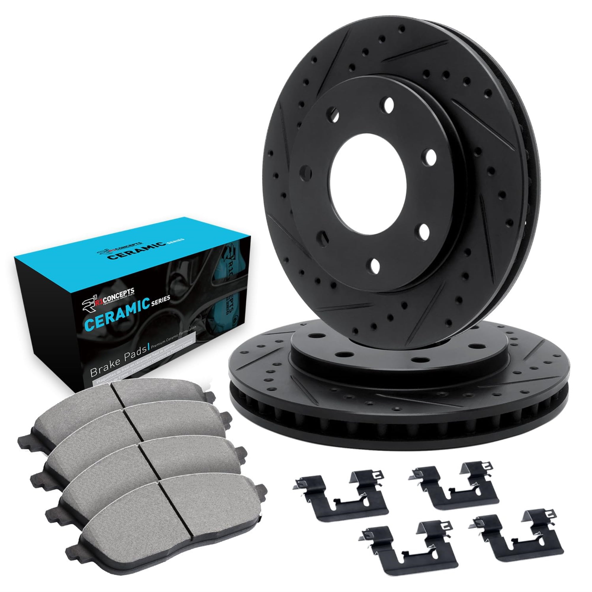 R1 Concepts Front Brake Rotor Kit |Brake Rotors| Brake Disc Drilled And Slotted Whpn1 80016 - View #3
