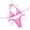 Pink, variant on Triangle Halter Bikini Sets for Women Love Heart Ring Linked Swimsuits Tie Side High Cut Thongs Two Pieces Bathing Suit White#02 S