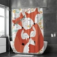 thumbnail image 2 of Coolnut Bath Shower Curtain Liners Cute Foxes and Baby Family 72x72in Polyester Waterproof with 12 Curtain Hooks, 2 of 5