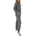 thumbnail image 3 of Langwyqu Women Sport Casual 2 Pieces Sweatsuit Hoodies & Pants, 3 of 4