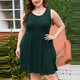 thumbnail image 2 of Vestidos de Mujer con Bolsillos de Tamaño Grande Cuello Redondo sin Mangas de Color Sólido, Falda de Algodón Casual para Primavera Verano, 2 of 4