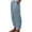 Blue, variant on Women's Casual Solid Wide Leg Trouser Pants with Elastic Waist and Functional Pockets for a Comfortable Fashionable