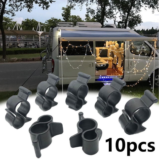 10x Clips para toldo Camping viaje luces estándar negras perfecl
