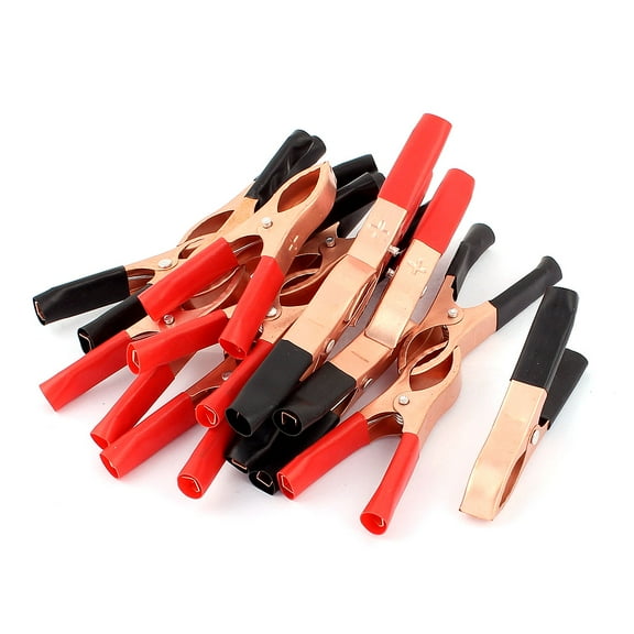 Unique Bargains 16 Pcs 100A 70mm Metal Car Battery Clips Crocodile Alligator Test Clamps
