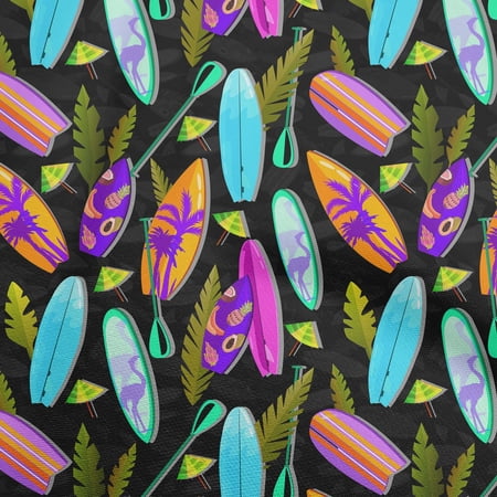 oneOone Cotton Poplin Black Fabric Beach Quilting Supplies Print Sewing Fabric By The Yard 56 Inch Wide
