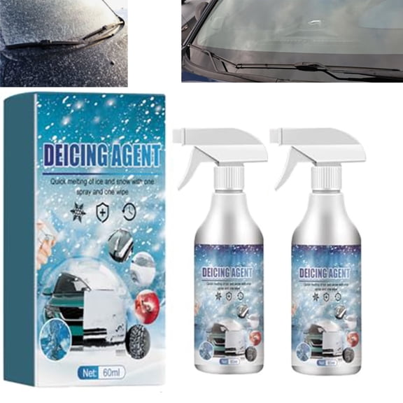 Deicer for Car Windshield, 60ml Auto Ice Remover, Car Glass Ice Melting Spray, Fast Acting Winter Defroster Spray, for Trucks RVs SUVs  Seekers Cold Weather Travelers Commute Road Trips