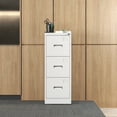 thumbnail image 6 of Tcbosik 3-Drawer File Cabinet, Locking Metal Vertical Filing Cabinet for Home Office, Storage Cabinet with Lock for A4 Legal/Letter Size, Assembly Required, White, 6 of 9