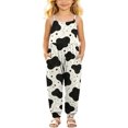 thumbnail image 2 of Auroural Girls Overalls 3T Toddler Girls Kids Cow Printing Jumpsuit Strap Romper Outfits Clothes with Pockets, 2 of 8