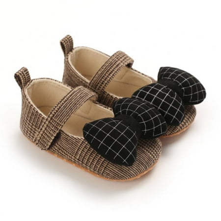 

Infant Baby Girls Soft Sole Bowknot Princess Wedding Dress Mary Jane Flats Prewalker Newborn Light Baby Sneaker Shoes 0-18Months