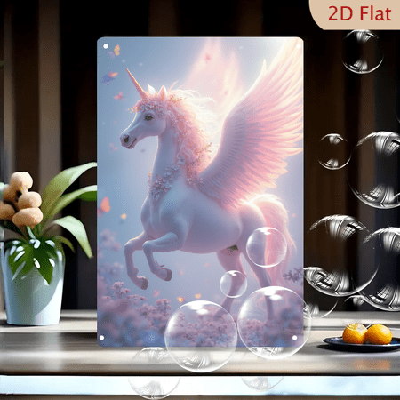 1pc Metal Wall Sign 8×12 Inches Enchanting White Unicorn with Pink Wings & Floral Mane Dreamy Blossom Field Fantasy Art Ideal for Girls Bedroom Nursery Kids Room Princess Theme Decor 1pc Metal Wall Sign 8×12 Inches Enchanting White Unicorn with Pink Wings & Floral Mane Dreamy Blossom Field Fantasy Art Ideal for Girls Bedroom Nursery Kids Room Princess Theme Decor