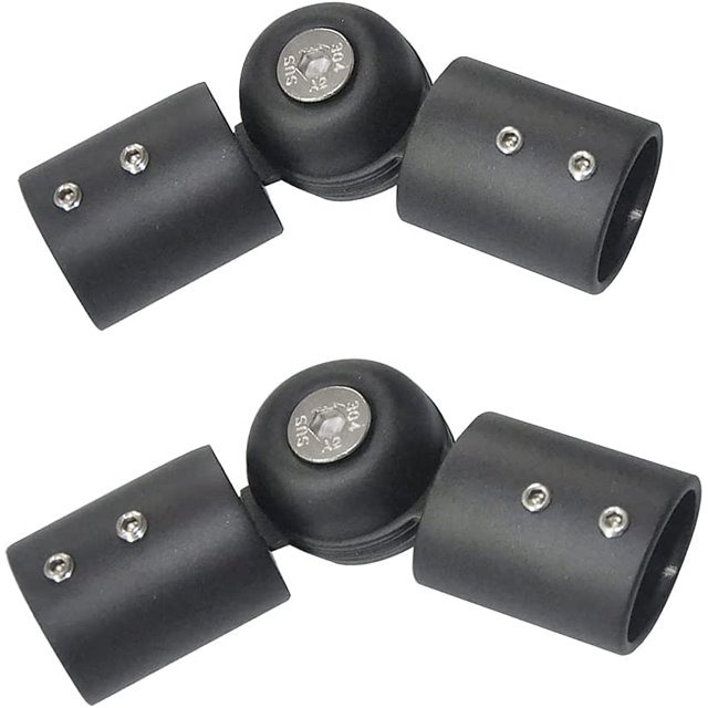 2 piezas de conectores de esquina de barra de cortina de ventana salediza ajustables de acero inoxidable de 19 mm