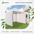 thumbnail image 5 of Carpa 3x3 m Jardimanía, Toldo Antisombra con Paredes, Acero Reforzado y Lona Resistente, Portátil blanco Mediano, 5 of 5