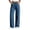 Blue, variant on Levmjia Women Wide Leg Jeans with Side Metal Grommets High Waisted Baggy Denim Pants Streetwear Vintage Cargo Pants