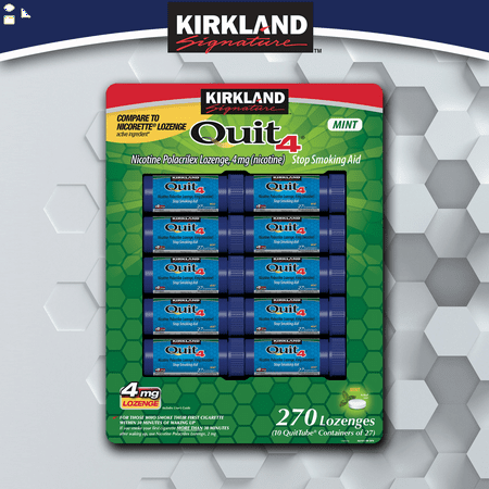 Kirkland Quit Smoking Lozenges 4 Mg., 270 Pieces | Mint Flavored | Compare to Nicorette Lozenge Active Ingredient