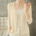 thumbnail image 2 of ZJXFGS Crochet Cardigans for Women Womens Cardigans Lightweight Long Sleeve Button Down Knit Cardigan Cardigans for Women Trendy Open Front Cardigans Beige L, 2 of 9