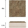 thumbnail image 3 of FMSHPON Leopard Print Set of 4 Coaster for Drinks, Absorbent Ceramic Stone Coasters Cup Mat with Cork Base for Home Kitchen Room Coffee Table Bar Decor, 3 of 4