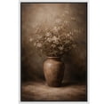 thumbnail image 6 of Framed Canvas Print Vintage Floral Wall Art Dark Academia Decorative for Living Room Bedroom - 16"x24" WHITE, 6 of 8