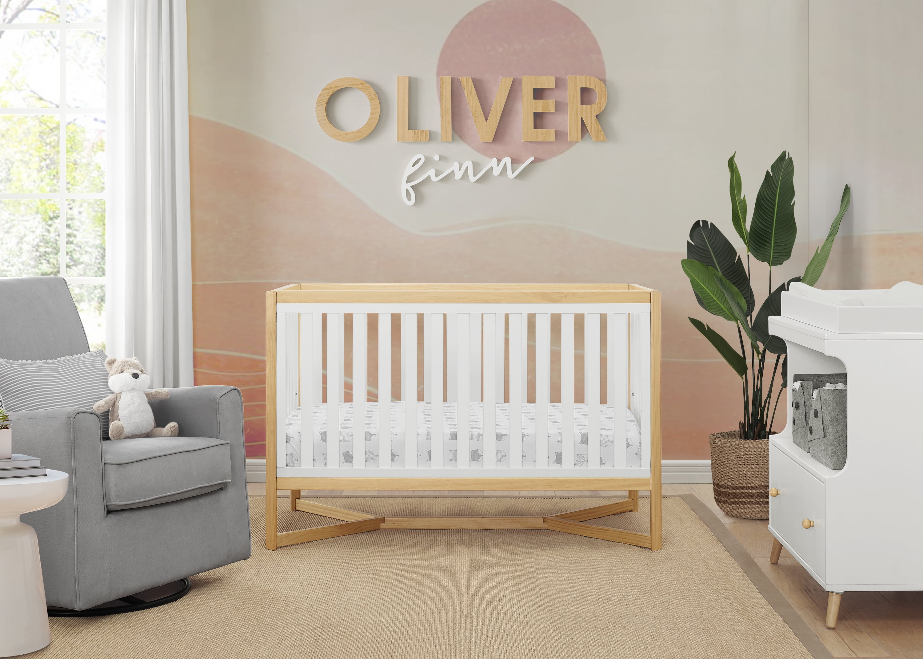 Delta Children Tribeca 4-in-1 Convertible Baby Crib, Greenguard Gold Certified, Bianca White w/Natural