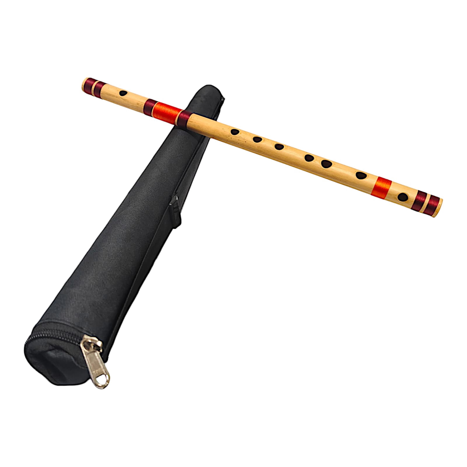 Ananya Fashion and Crafts Hub Flute Mouthpiece Flute Basuri Woodwinds 19 Inch Handblown Wooden C Tone with Protection Case