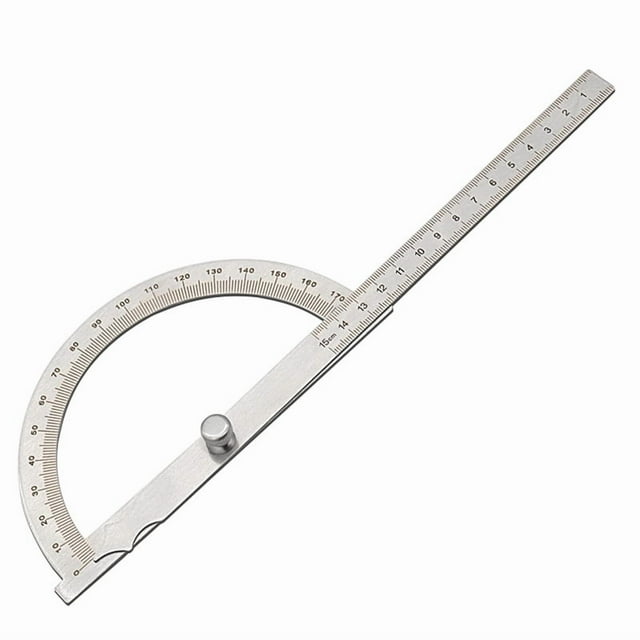15cm Hollow Stainless Steel 180-Degree Protractor Angle Gauge: Durable Rust-Resistant Half-Circle Design for Accurate Woodworking & Engineering Measurements, Compact Portable Tool for Precision