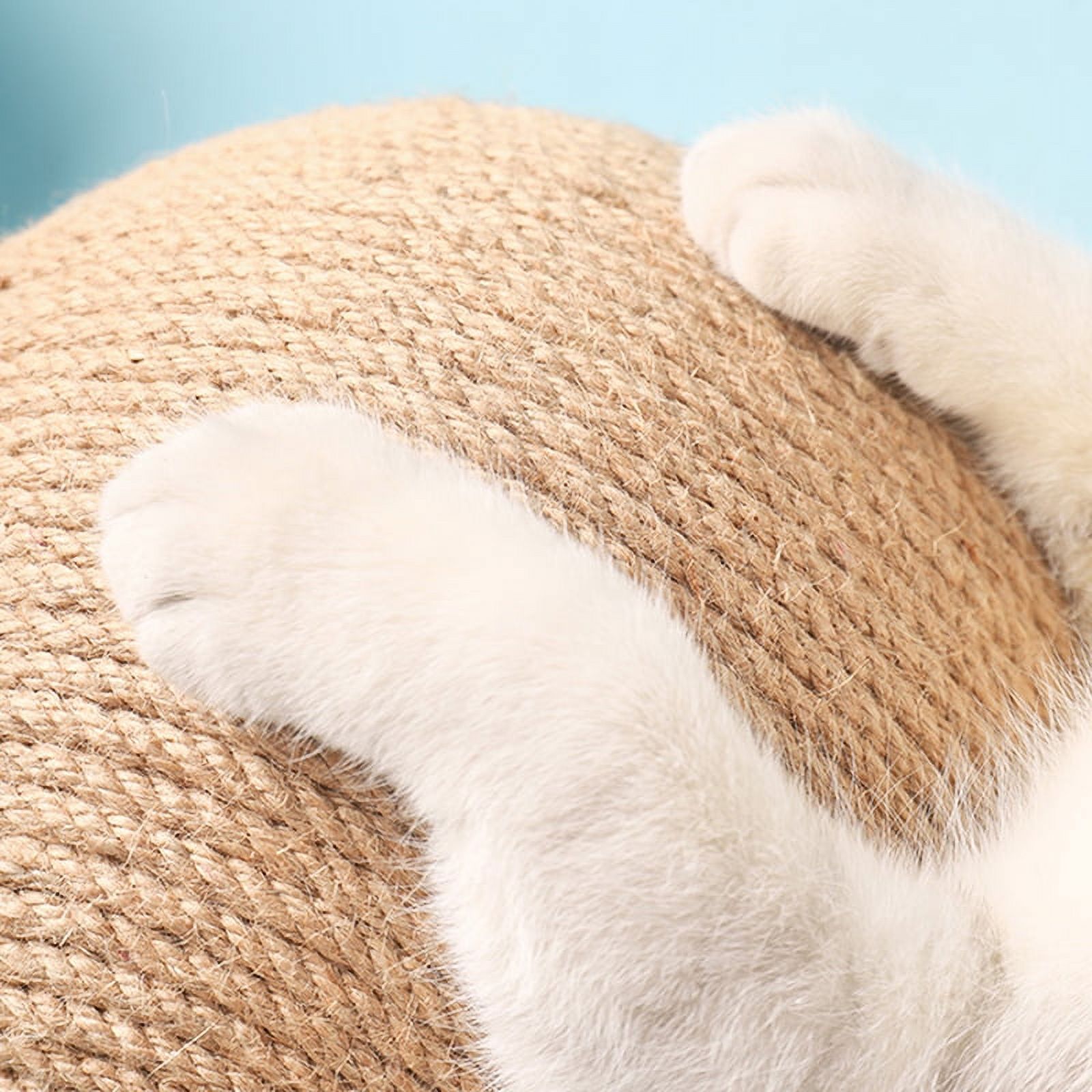 Striped Wooden Interactive Kitten Play Ball - Durable Sisal Rope Scratching Surface for Grinding Claws, Medium Breed Suitable, Indoor Cat Toy for Aggressive Scratching and Playtime Fun