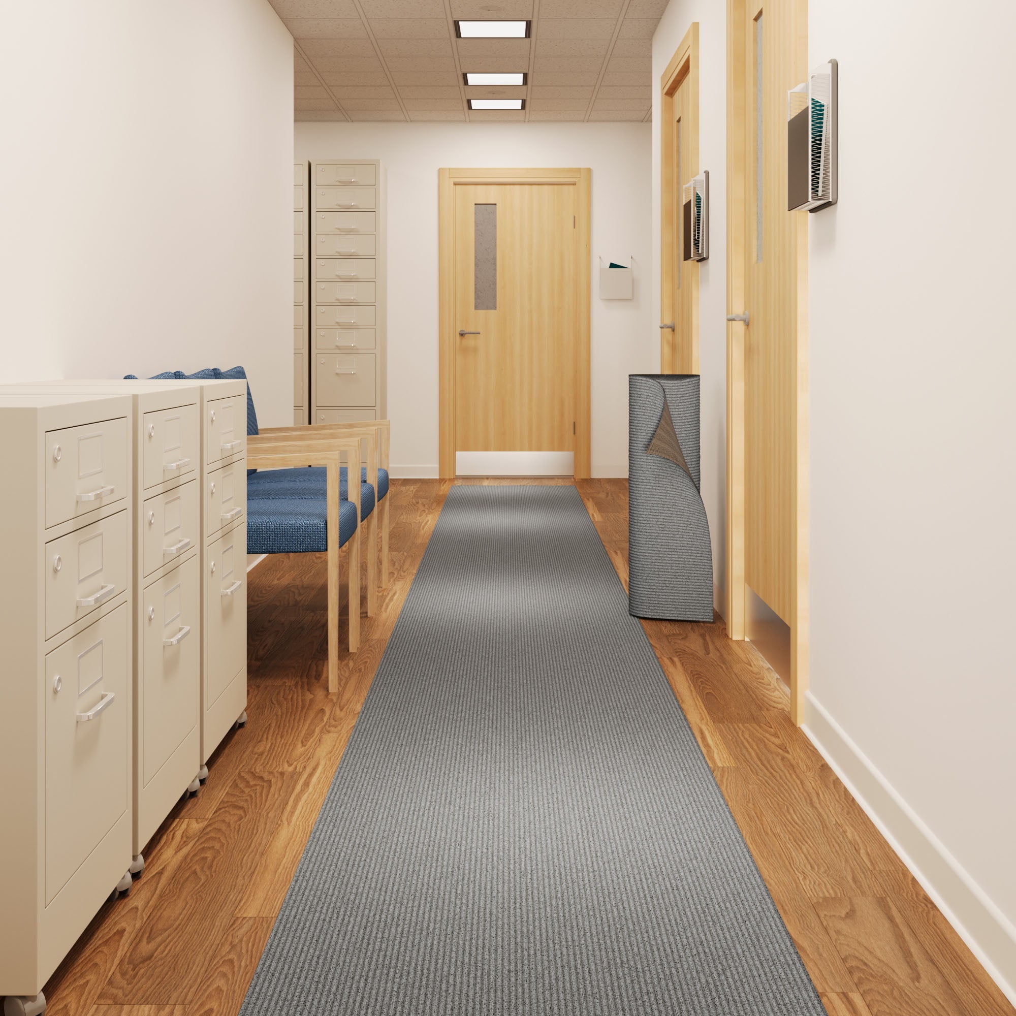 31 in. Wide x Cut-to-Length – Non-Slip, All-Weather, Heavy-Duty Utility Runner Rug – Absorbent, Dirt-Trapping, Kid and Pet Safe for Entryways and High-Traffic Areas, Gray