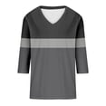 thumbnail image 4 of CONZONE Womens Summer T-Shirts 3/4 Sleeve T Shirts for Women Casual V Neck Patchwork Color Lightweight Tees Soft Cozy Dailywear, 4 of 4