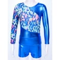 thumbnail image 3 of Zaldita Kids Long Sleeve Gymnastics Leotards for Girls Ballet Dance Biketards Athletic Shorts Outfits Royal Blue 8, 3 of 7