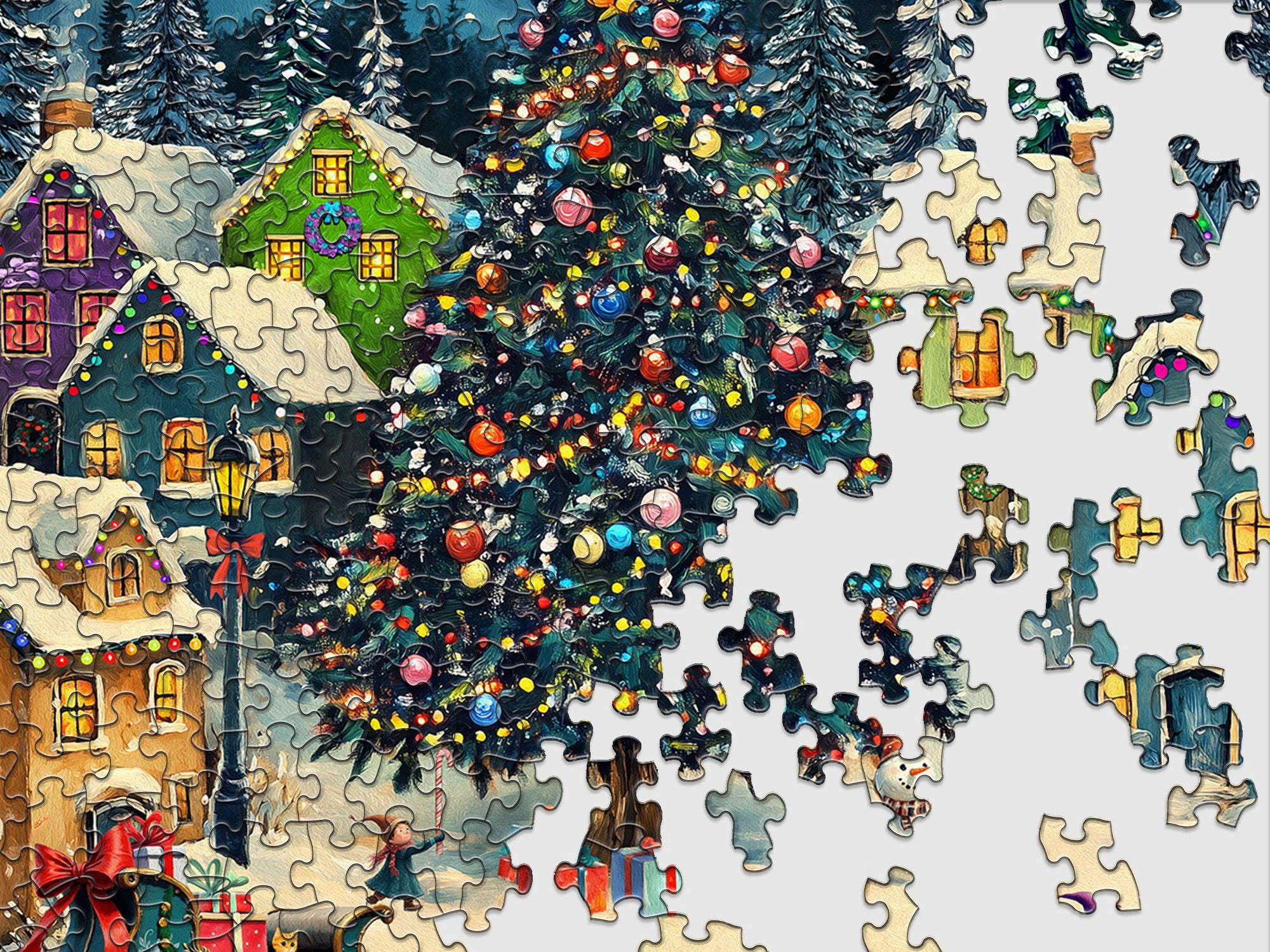 Springbok 500 Piece Festive Christmas Village Jigsaw Puzzle for Adults