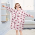 thumbnail image 4 of Wearable Blanket Hoodie for Kids Balloon Daisy Dog Pattern Flannel Hooded Blanket with Pockets and Sleeves Suitable for Boys and Girls, 4 of 7