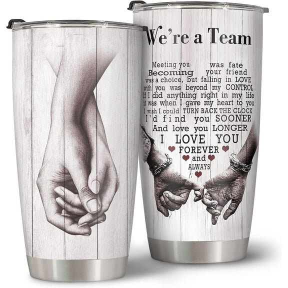 Gifts for Her, Him, Boyfriend, Girlfriend, Wife, Husband - Romantic I Love You Gifts Her, Him - Gifts for Birthday, Christmas, Wedding, Valentine''s Day - We''re A Team, 20Oz Tumbler