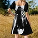 thumbnail image 5 of Vestido de manga corta con caballo blanco y negro ropa para mujer vestido para mujer Vestido, 5 of 7