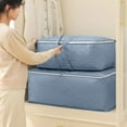 thumbnail image 4 of Heavy Duty Storage Bag for Moving & Travel | Oversized Clothing & Quilt Organizer with Reinforced Handles | Thickened Double Zipper | Collapsible & Reusable | Blue | 80x30x60cm, 4 of 6