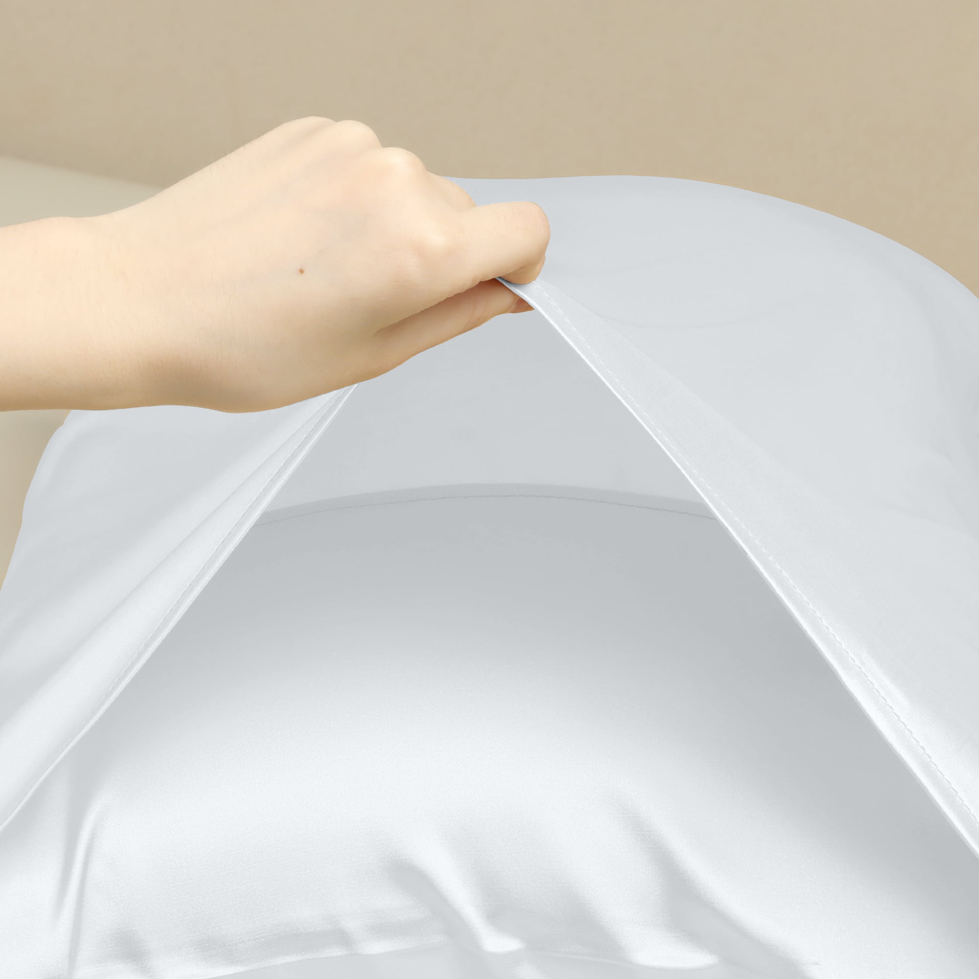 Unique Bargains Pillow Case with Envelope Pillowcases with Eye Mask, Hair Band White