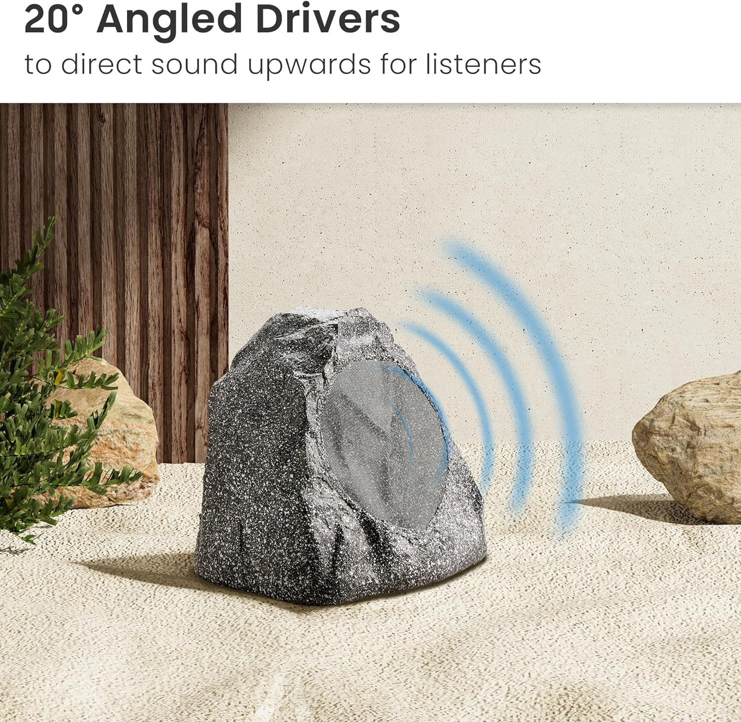 Klipsch PRO-500T-RK 5" Outdoor Rock Speaker, 30W, Granite Finish – Weather-Resistant Landscape Audio for Gardens & Patios
