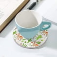thumbnail image 5 of Round Drink Coasters, 1 Pcs Beautiful Llama and Cactus Absorbent Ceramic Coaster with Cork Base for Coffee Cups Housewarming Gift for Home Decor, 5 of 6