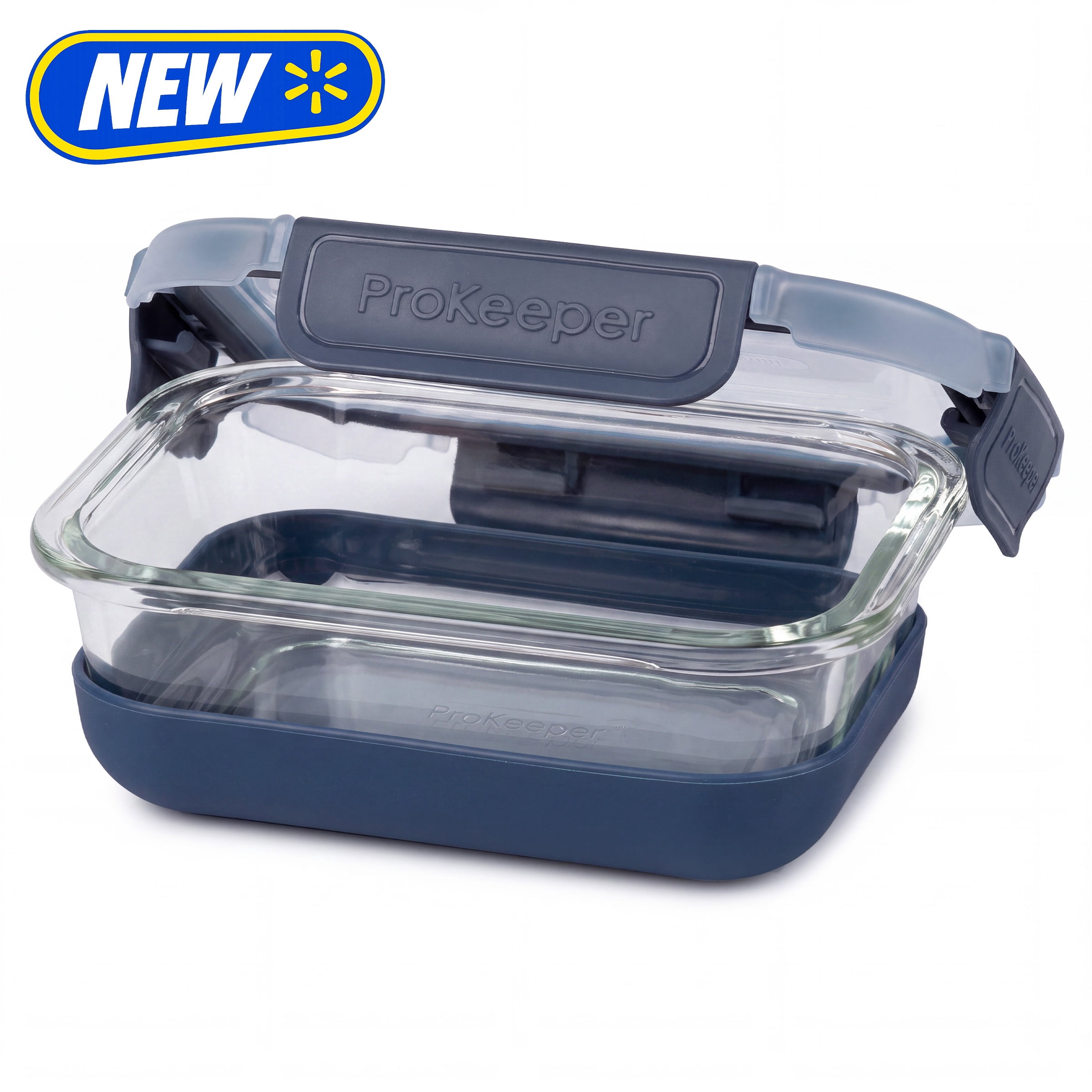 (6 pack) Prokeeper+ 1.6 Cup Glass Food Storage Container with Silicone Base, Designed to Help with Pantry Storage and Everyday Organization