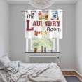thumbnail image 6 of 2 Panels Kitchen Tier Curtains 39 Inch Length, Laundry Room Grommets Window Treatment Curtain, Cartoon Washday Washing Machine Clothes Thermal Curtains Drapes for Living Room/Bathroom, 6 of 9