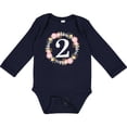 thumbnail image 3 of Inktastic 2nd Birthday Rose Wreath 2 Year Old Girl Girls Long Sleeve Baby Bodysuit, 3 of 5